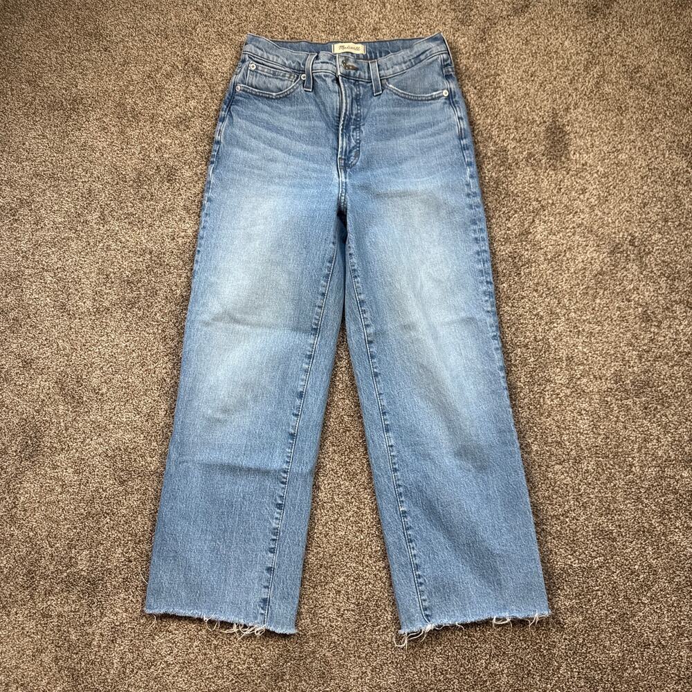 Madewell The Perfect Vintage Wide Leg Crop Jeans 27 Blue Casual Preppy Boho